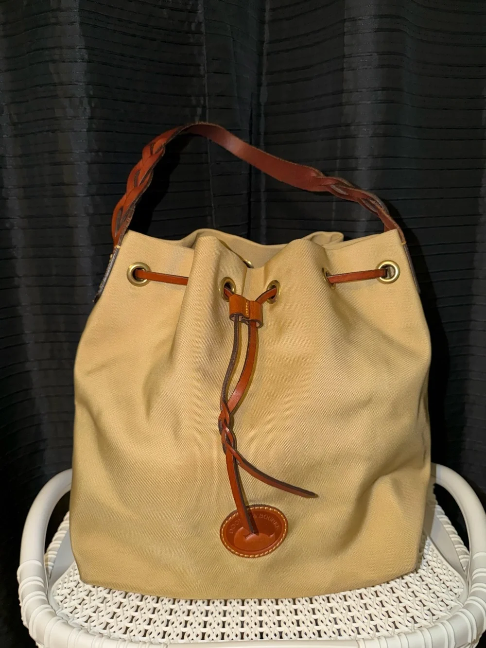 Dooney & Bourke Nylon Drawstring Bucket Bag - Picture 1 of 14